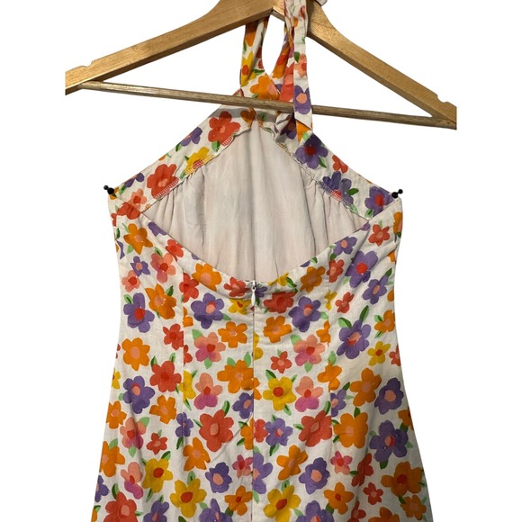 Floral Halter Dress Women's Mini Dress SZ 2 Colorful Sleeveless‎ Summer Party - Picture 7 of 13